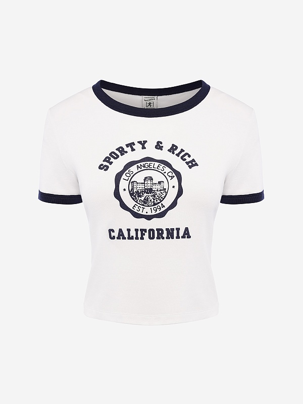 Футболка жен Sporty & Rich TO073710509WH50 White/Dark Navy Dark Navy - 0
