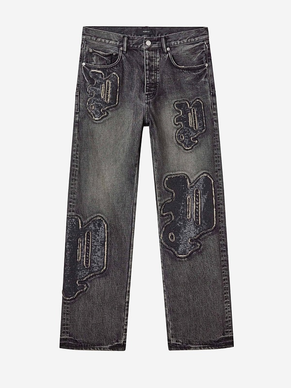 Джинсы муж PURPLE P011-SQLB425 BLACK - 5