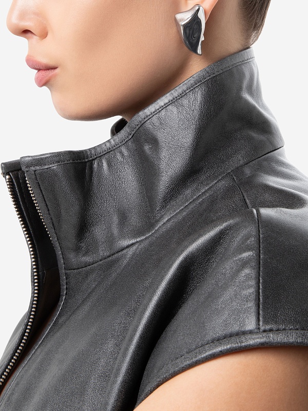 Куртка кожаная жен Burka an-2431 Графит - 7