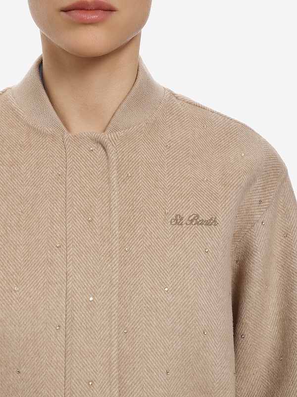 Бомбер жен MC2 Saint Barth ARD0001 00005I HERRINGBONE 11 STRASS - 3