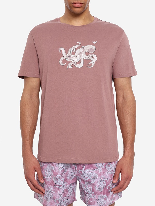 Футболка муж Emporio Armani EM000574 AF20447 FA039 MAUVE PRINT OCTOPUS - 3