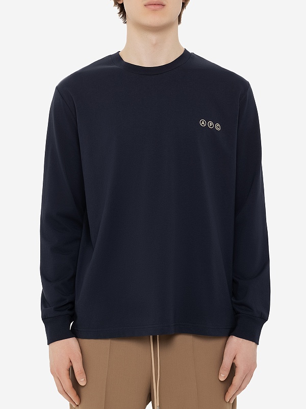 Футболка с длинным рукавом муж A.P.C. COHBM-M26438 IAK DARK NAVY - 3