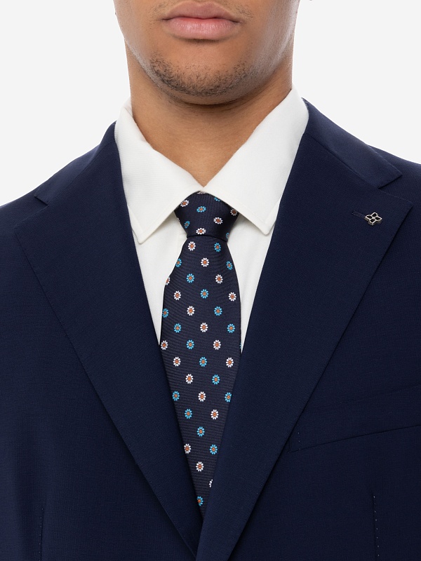 Галстук муж Fefe Napoli CR20_21DIS248/1 FIORE BLU - 3