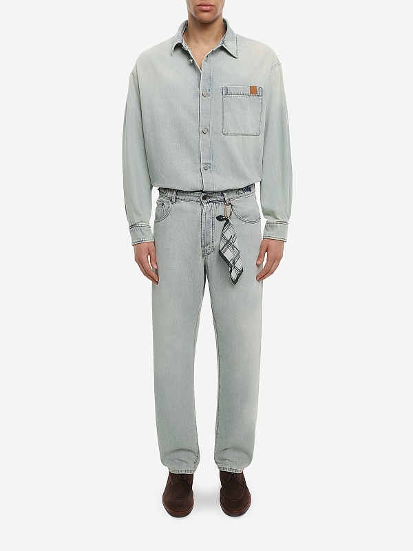 Рубашка муж DARKPARK MSH06P TBL01W065 BLUESH WHITE - 1