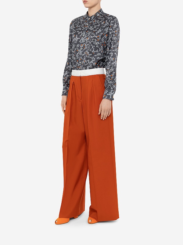 Блуза жен Officine Generale S24WSHI023 MDGREY/DKGREY/ORANGE - 2