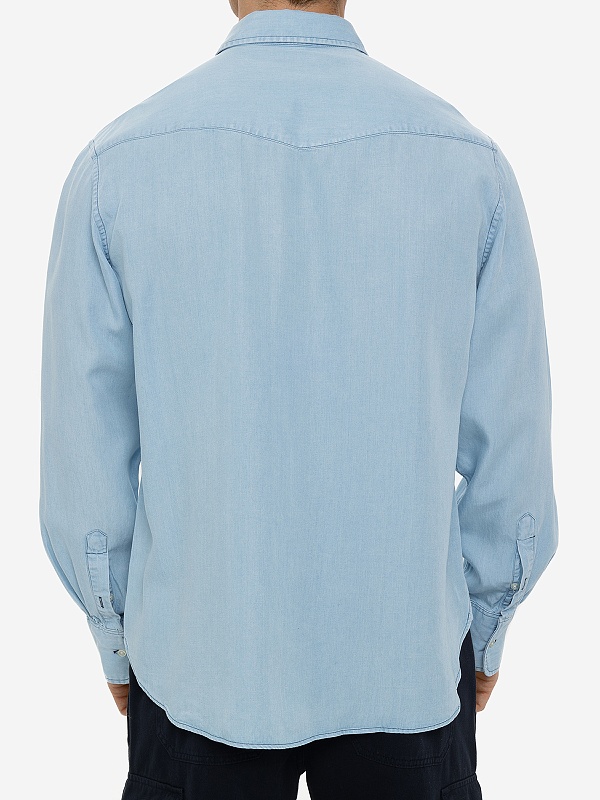 Рубашка муж Officine Generale S24MSHI006PRE LIGHT INDIGO - 4