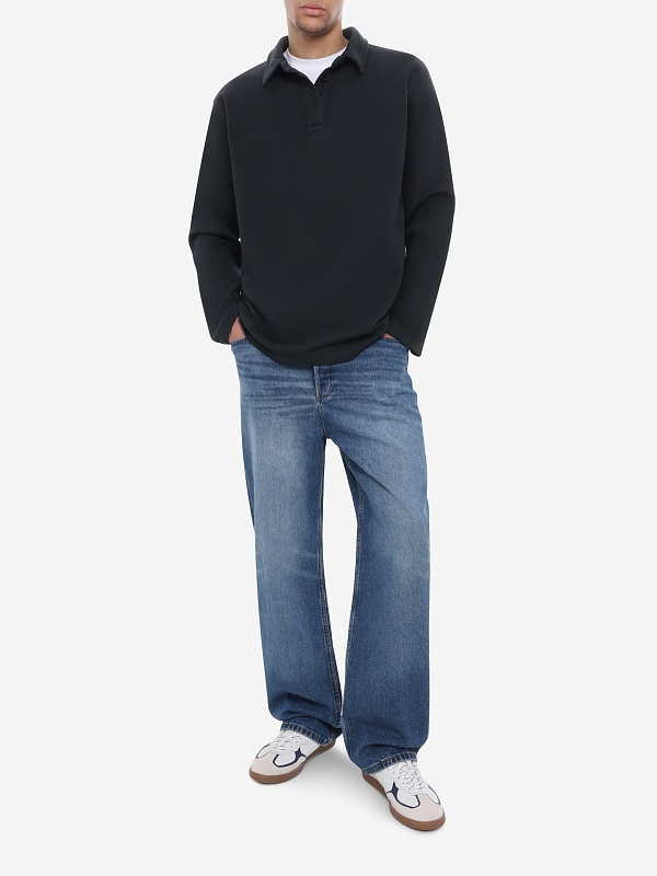 Поло с длинным рукавом муж A.P.C. COHMC-M37002 LZZ BLACK - 1