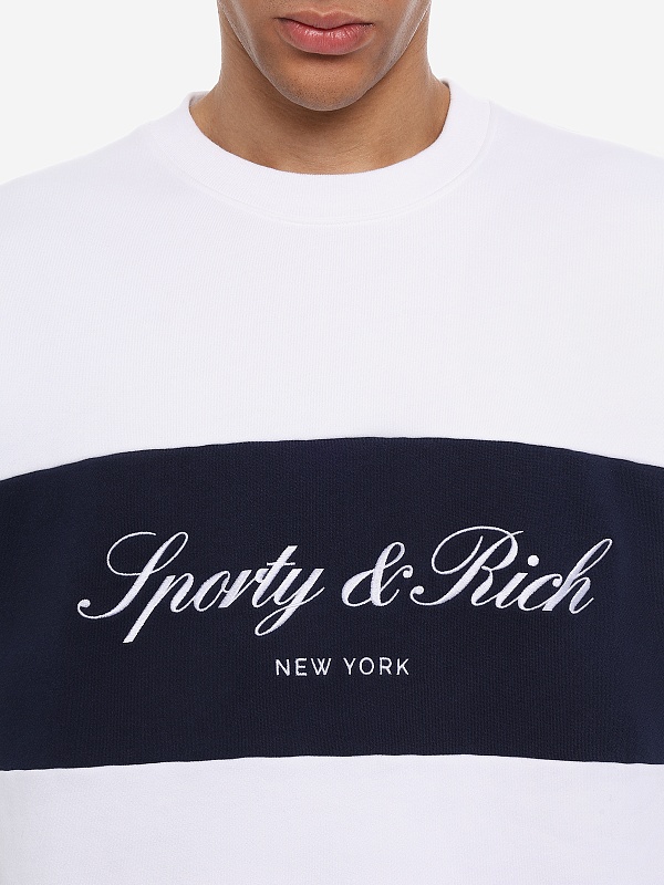 Толстовка муж Sporty & Rich ST098710329WH50 White/Dark Navy - 5