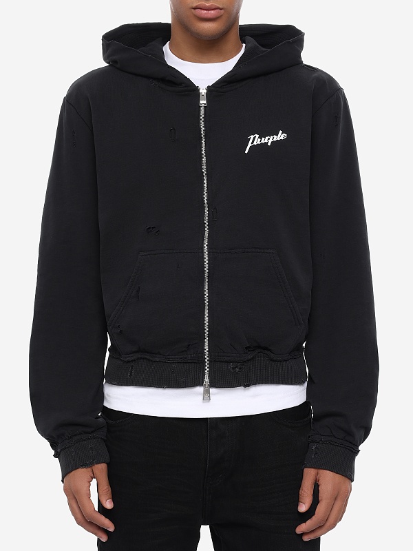 Толстовка на молнии муж PURPLE M4192-SJBG326 BLACK - 3