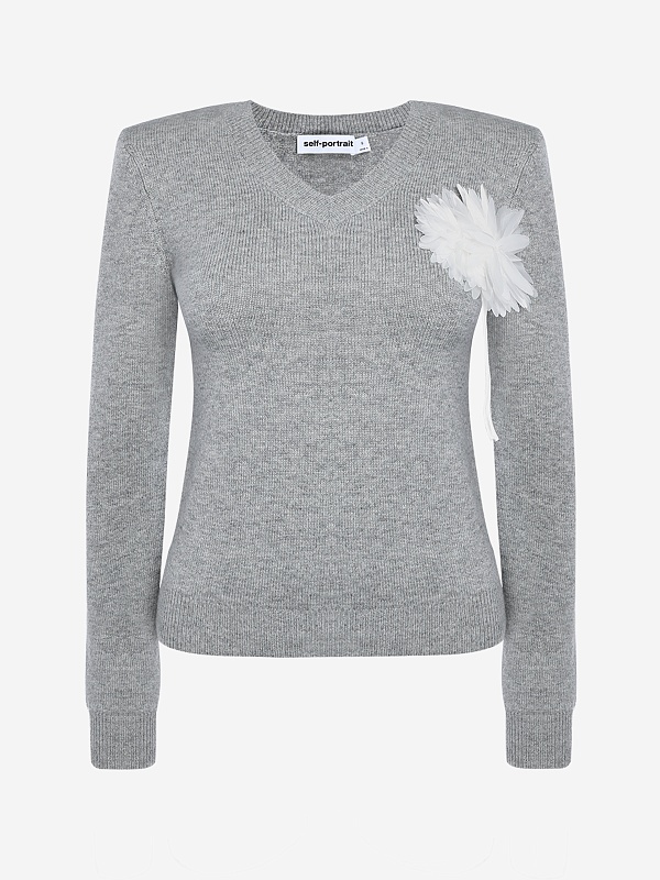 Свитер жен Self-Portrait AW26-149TA-GR GREY - 0