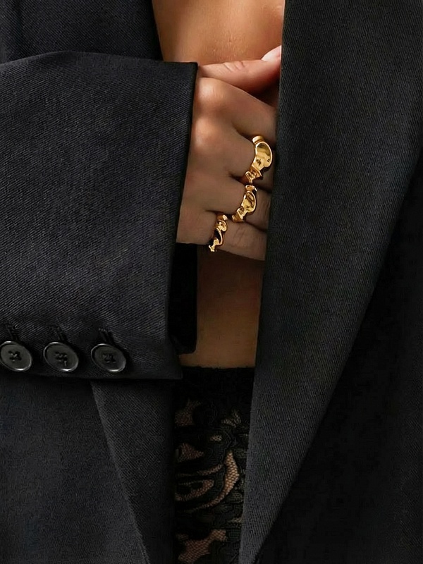 Набор (2 кольца) жен MISHO HRR01 Gold - 3