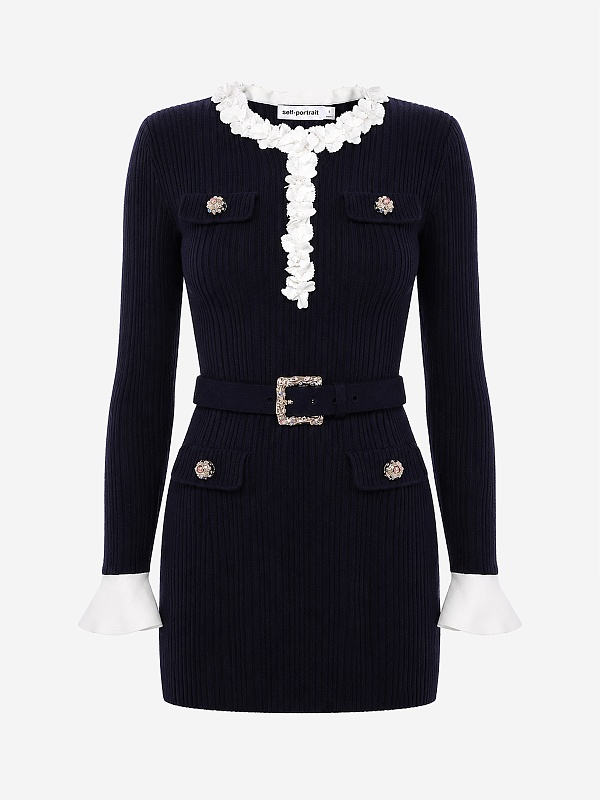 Платье жен Self-Portrait AW26-101S-N NAVY - 0