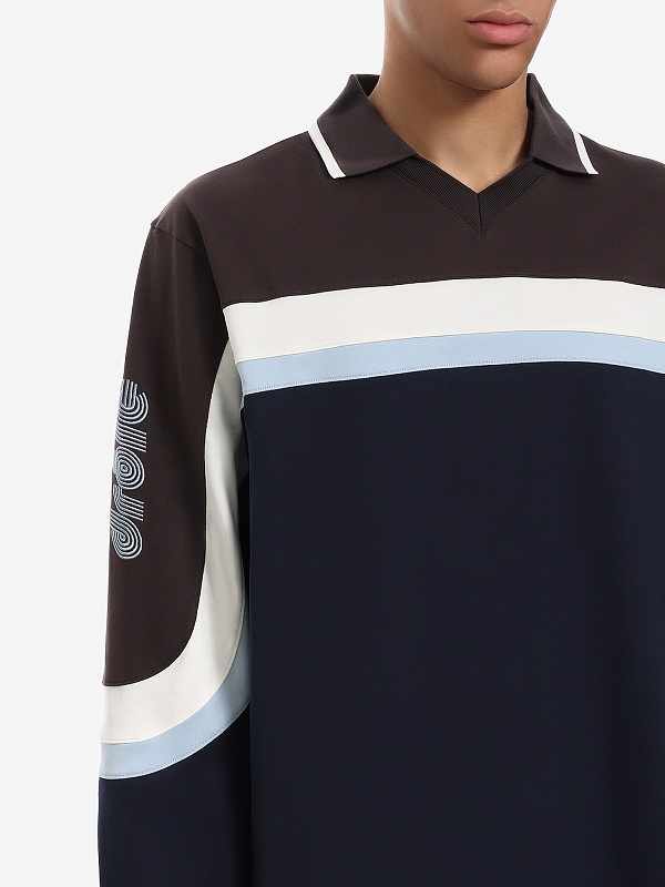 Поло с длинным рукавом муж Drôle de Monsieur I-PL159-CO195-NY NAVY - 4