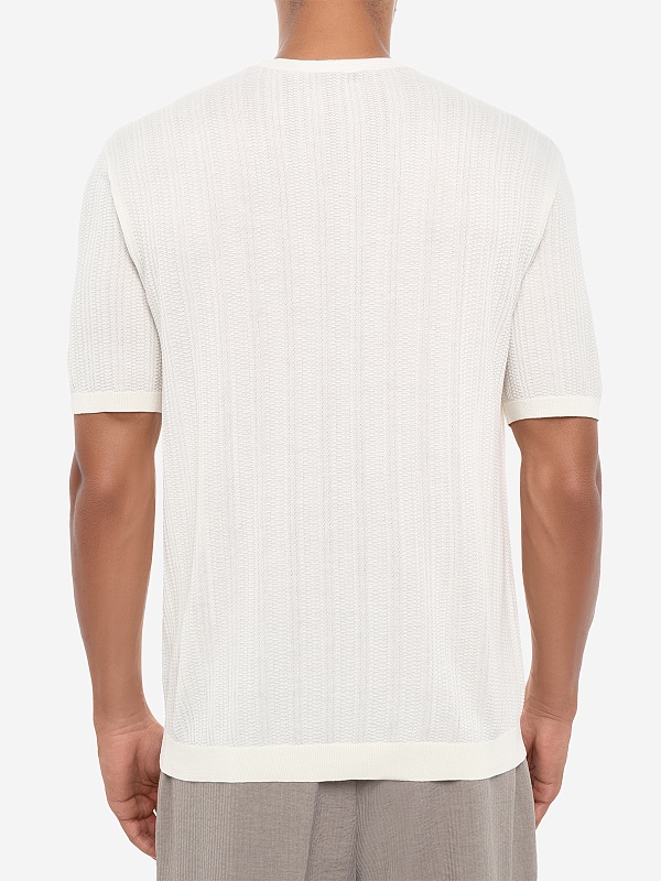 Джемпер с коротким рукавом муж Emporio Armani EM004740 AF23761 U1107 CLOUD CREAM - 4