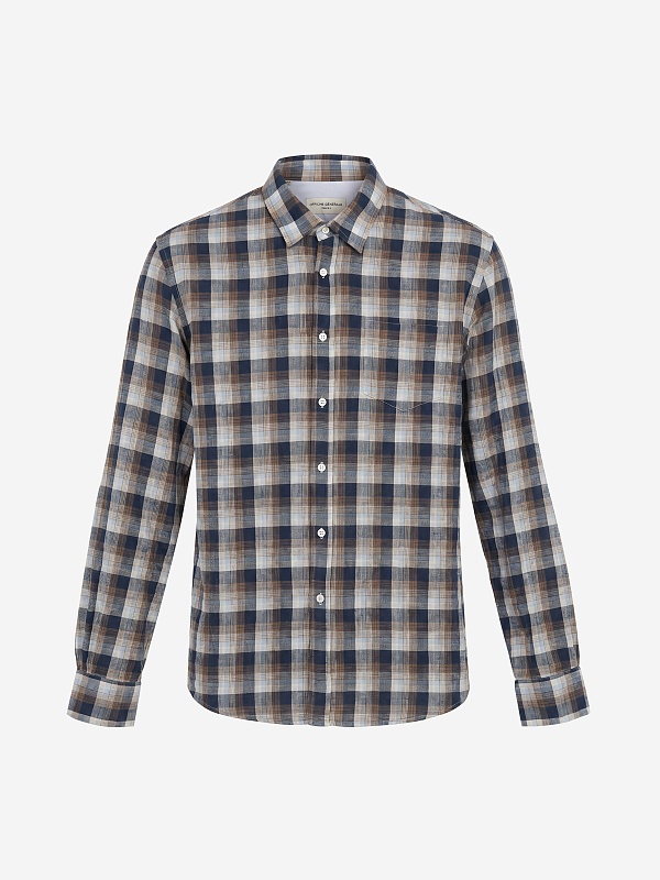 Рубашка муж Officine Generale S26MSHI010PRE NAVY/GINGR/BLU/WHIT - 0