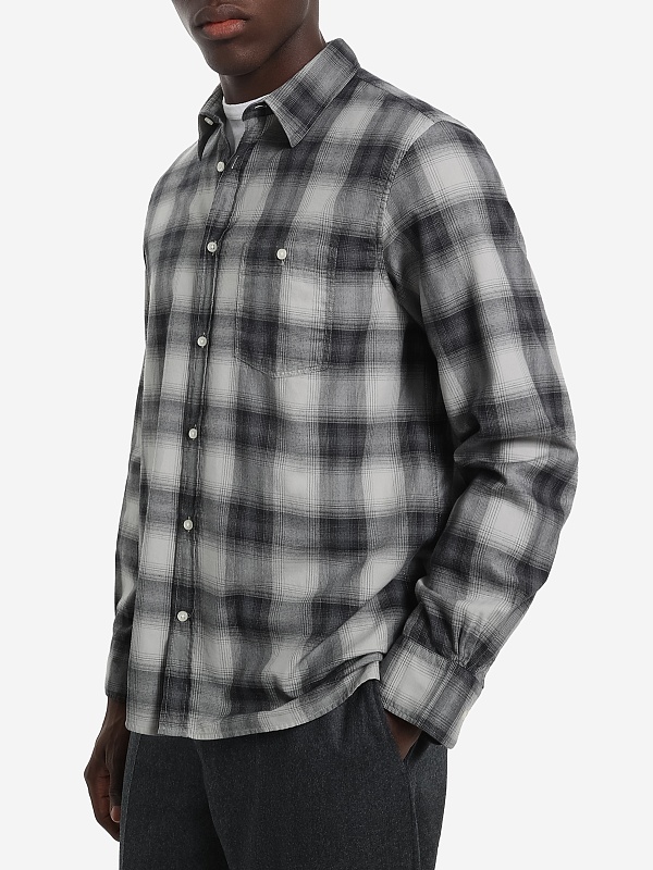 Рубашка муж Officine Generale W25MSHI007PRE SILVER GREY/BLACK SILVER - 2