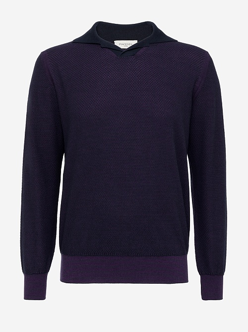 Поло с длинным рукавом муж Piacenza Cashmere 15532 23g 1 PURPLE/BLUE - 0