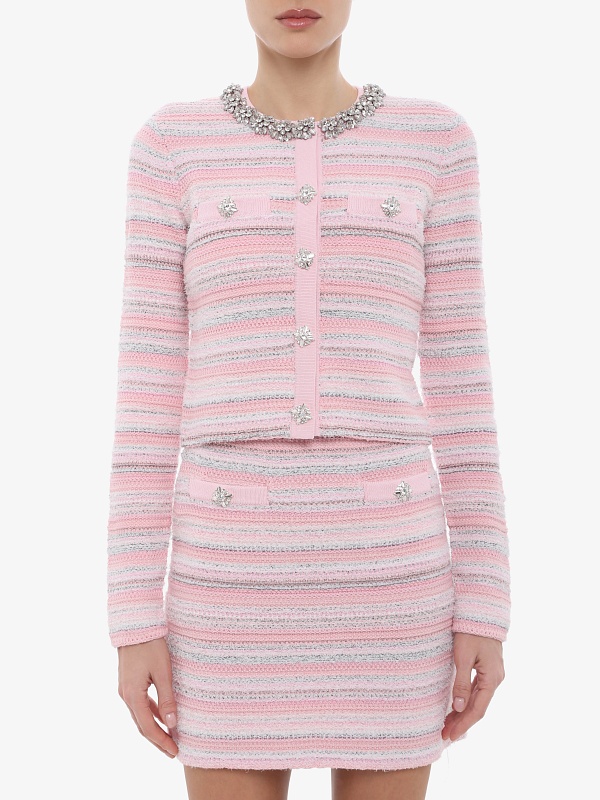 Кардиган жен Self-Portrait SS26-188C-P PINK - 3