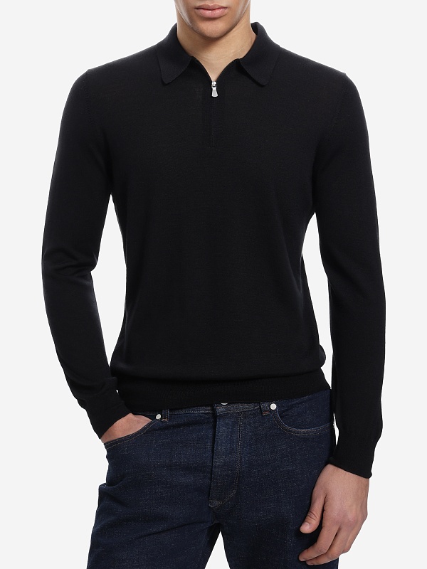 Поло с длинным рукавом муж Barba Napoli 25245 99 - 1