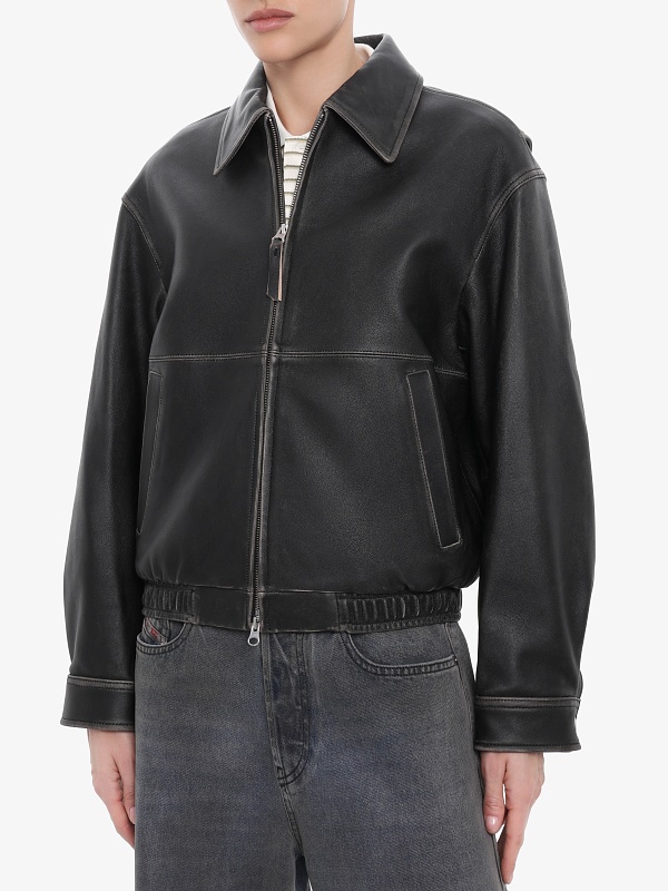 Куртка кожаная жен DUNST UDJU6A105G3 BRUSHED BLACK - 3