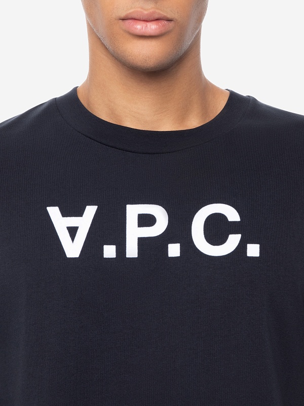 Футболка муж A.P.C. COHBM-M26384 DARK NAVY/ECRU - 4