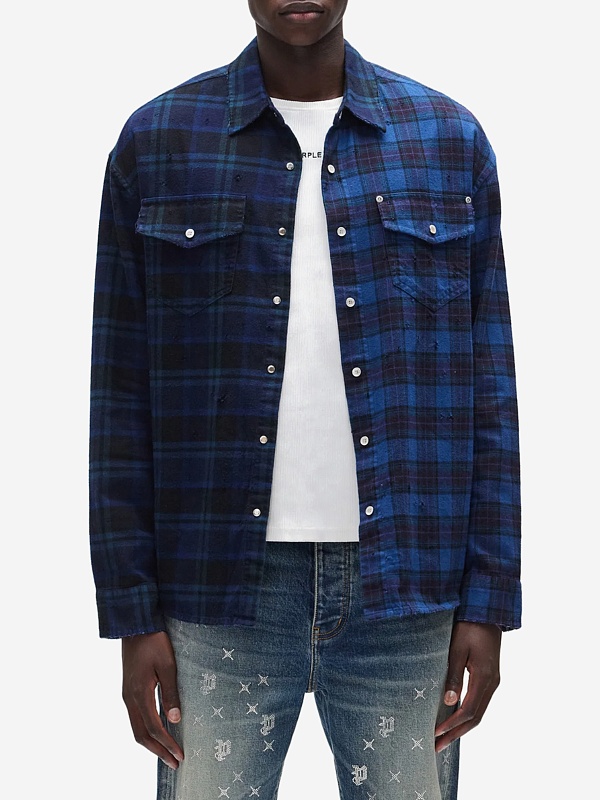 Рубашка муж PURPLE M3009-FTNH425 BLUE - 1