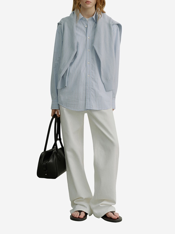 Рубашка жен DUNST UDSH6A104B2 SKY BLUE STRIPE - 2