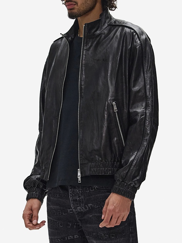 Куртка кожаная муж PURPLE M9610-LBTJ226 BLACK - 2