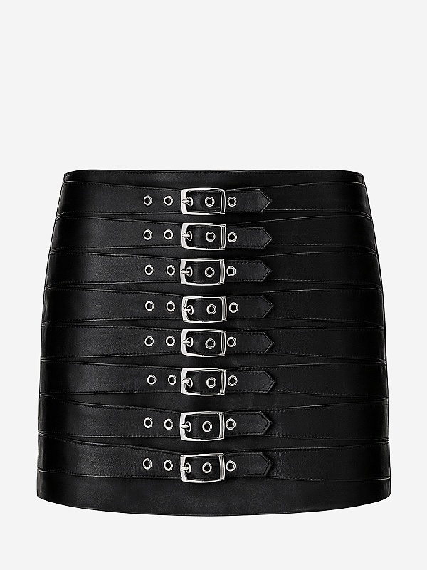 Юбка жен MANOKHI A00290 BLACK/SILVER BUCKLE - 5