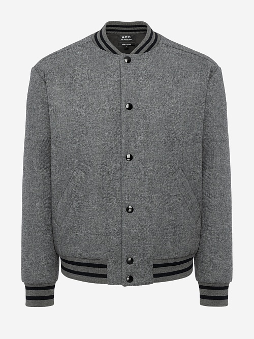 Бомбер муж A.P.C. WVBEB-M02974 PLA HEATHERED GREY - 0