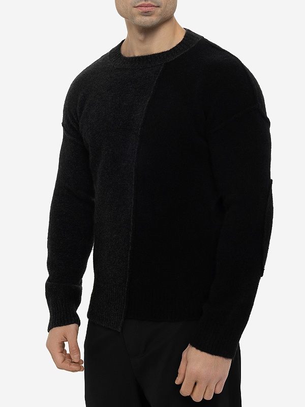 Свитер муж Isabel Benenato UK10 0180 BLACK/GRAPHITE - 3