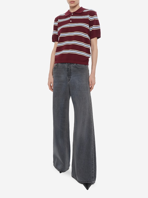 Поло жен DUNST UDSW6B122D2 BURGUNDY / SKY BLUE - 1