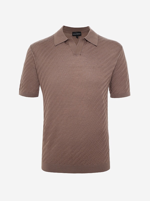 Поло муж Emporio Armani EM004307 AF24573 U6285 BROWN LENTIL - 0