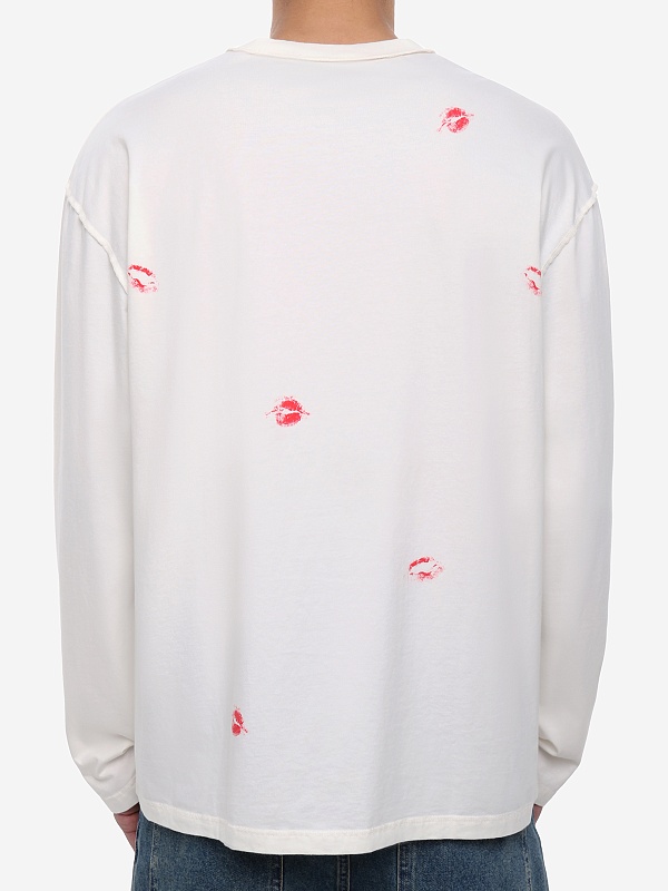 Футболка с длинным рукавом муж Carne Bollente SS26LT0601 Off-White - 4