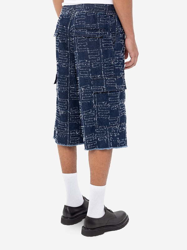 Шорты муж Etudes Studio FORUM SHORTS JACQUARD DENIM Blue - 4