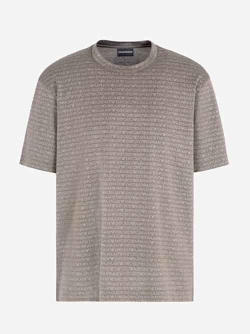 Футболка муж Emporio Armani EM000787 AF12916 F6052 LOGO JACQUARD BROWN - 0