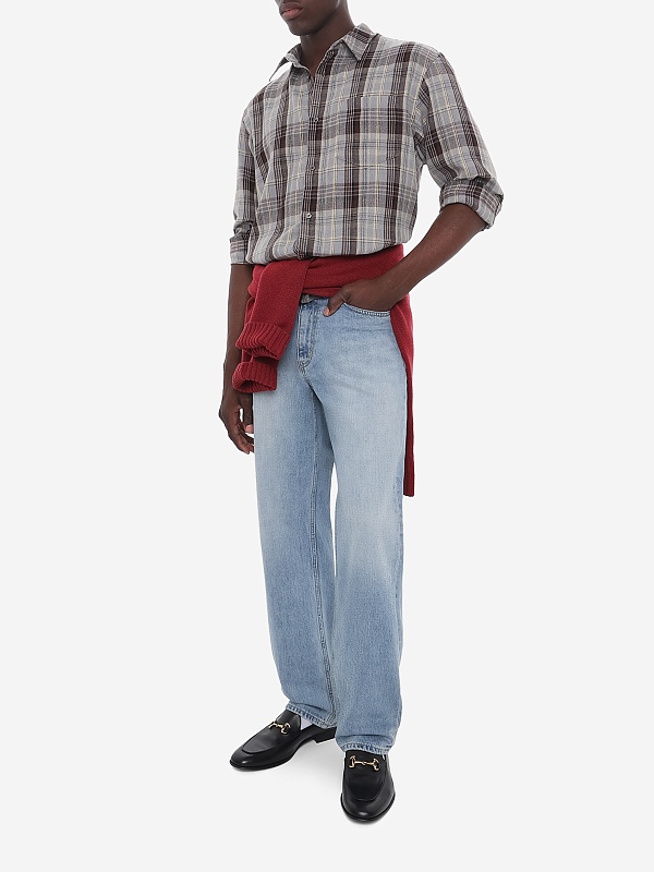 Рубашка муж Tonywack BF12SH901 GREY/BROWN - 1