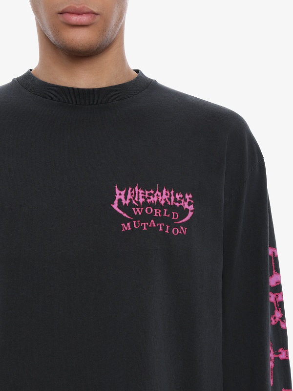 Футболка с длинным рукавом муж Aries AR6002405 BLACK - 5