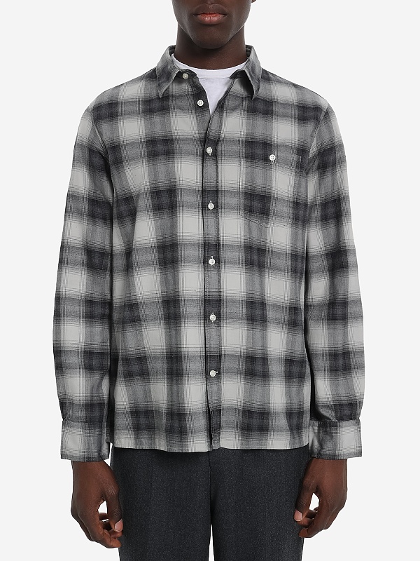 Рубашка муж Officine Generale W25MSHI007PRE SILVER GREY/BLACK SILVER - 3