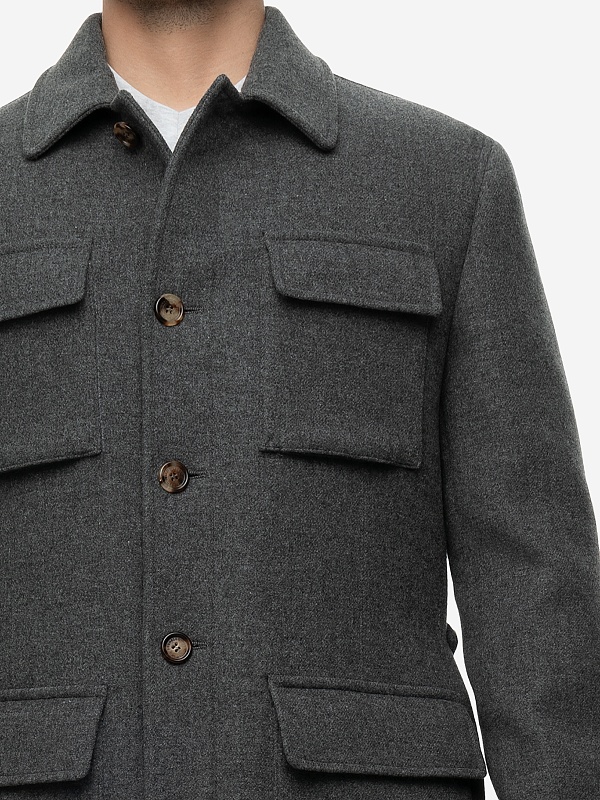 Полупальто муж Brunello Cucinelli MY4286857 GRIGIO - 4