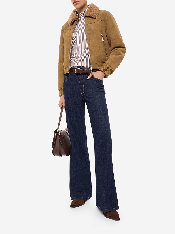 Рубашка жен MAX&CO 2626116033200 002 BROWN PINSTRIPES - 1