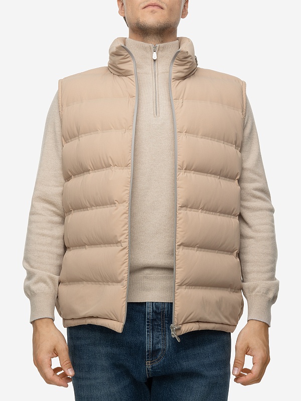 Жилет утепленный муж Brunello Cucinelli MM4031940 SABBIA - 2