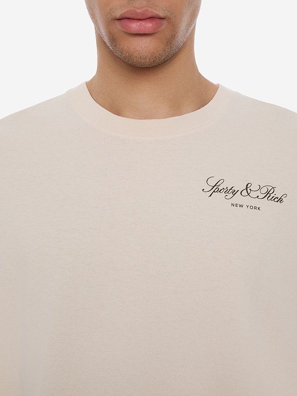 Футболка унисекс Sporty & Rich TO04365232WH37 Ecru - 5