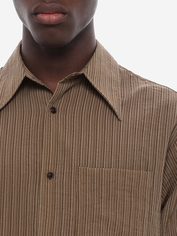 Рубашка муж Tonywack WBF12SH502 OLIVE STRIPE - 5