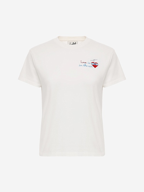 Футболка жен MC2 Saint Barth EMI0002 01708I LOVE AIR 10 EMB - 0