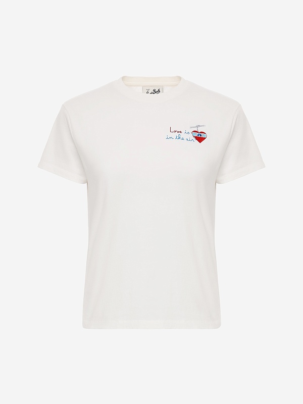 Футболка жен MC2 Saint Barth EMI0002 01708I LOVE AIR 10 EMB - 4