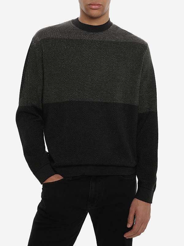 Свитер муж Emporio Armani EM002432 AF18118 F7046 GREEN RHOMBUS GRADATION - 3