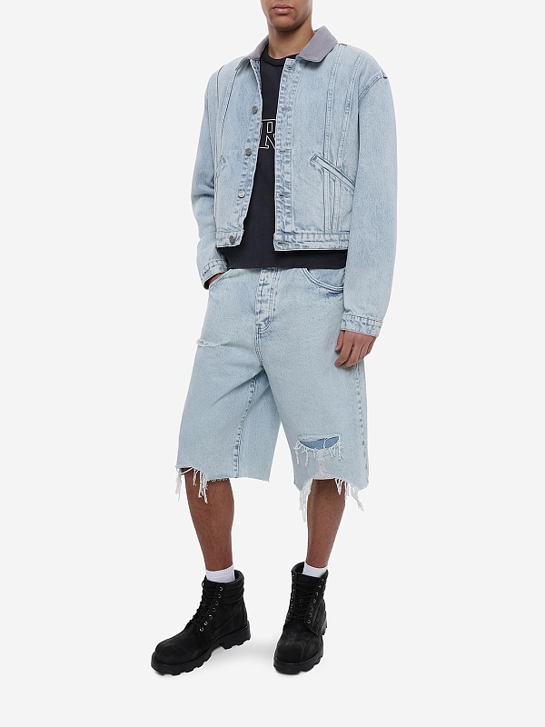 Куртка джинсовая муж PURPLE P009-LITC226 LT INDIGO - 1