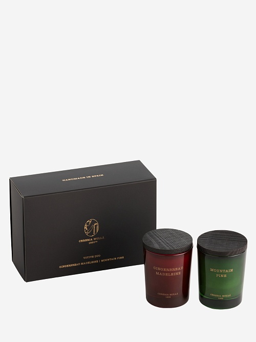 Набор (свеча 2х70г) унисекс Cereria Molla 1899 XMS270GMMP BOUTIQUE Gingerbread Madeleine & Mountain - 0