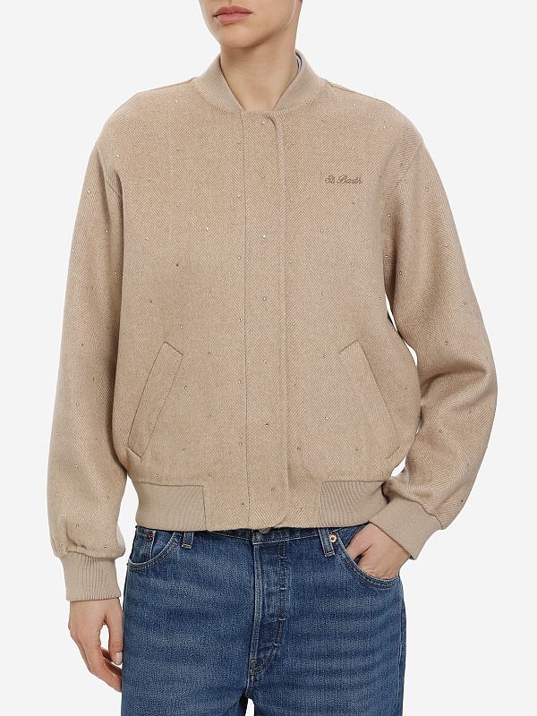 Бомбер жен MC2 Saint Barth ARD0001 00005I HERRINGBONE 11 STRASS - 1